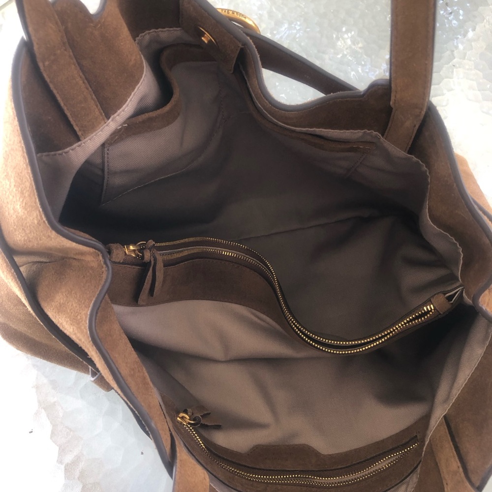 NEW $498 rag & bone Large Lexington Suede Tote in Golden Brown! - Picture 10 of 13